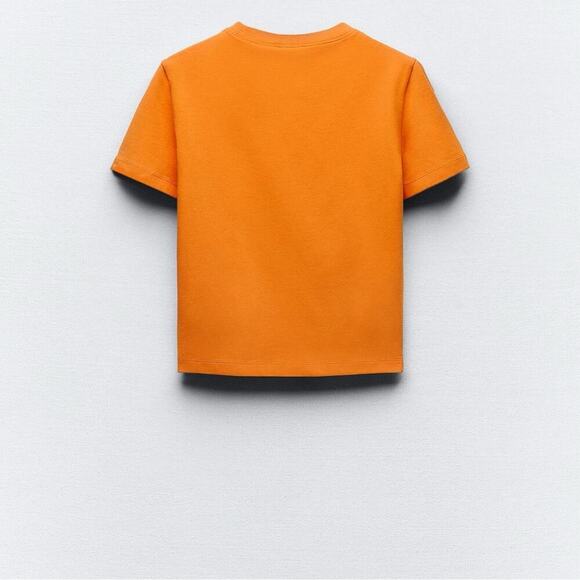 Zara Orange Crop Top SHORT-SLEEVED T-SHIRT
Size Xsmall NWT - Picture 7 of 8